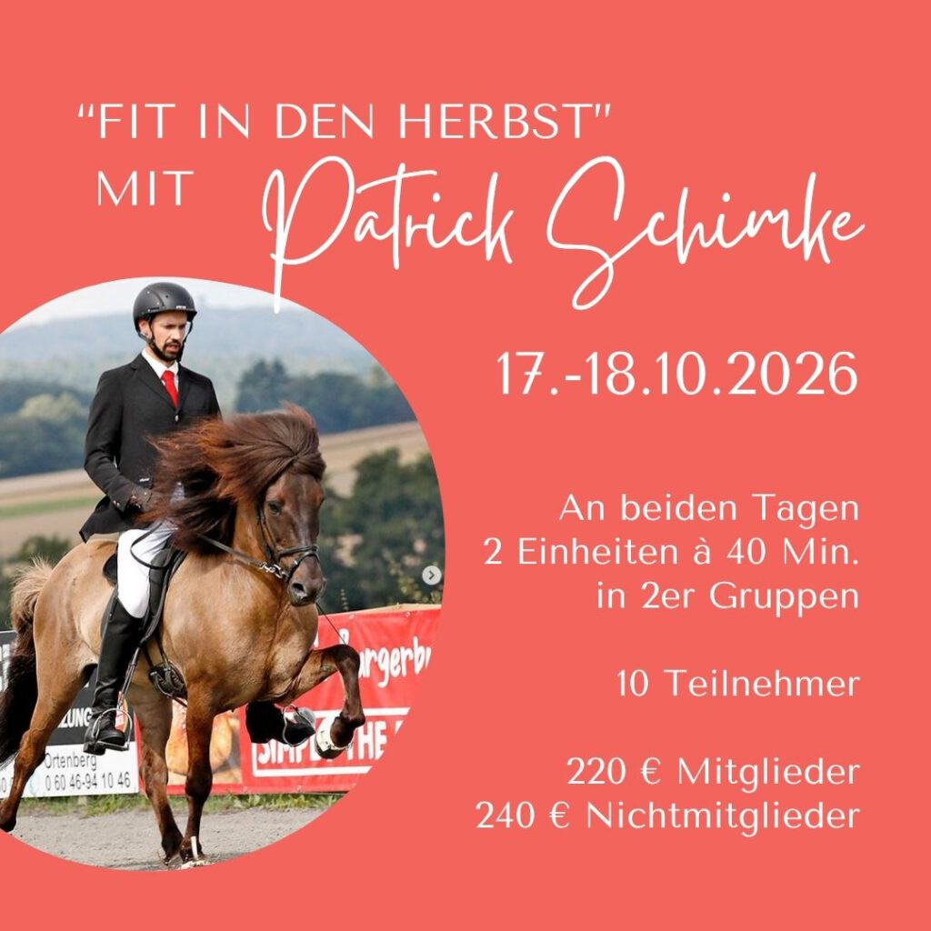 Reitkurs Wochenende mit Patrick Schimke 2026 RSVK