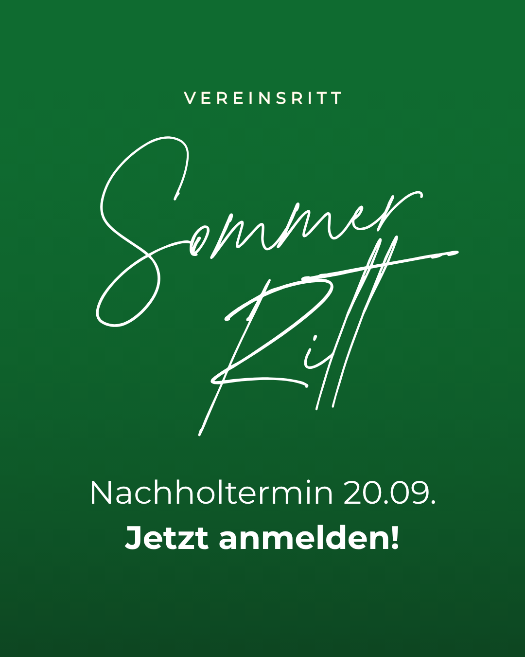 Sommerritt 2026 Nachholtermin